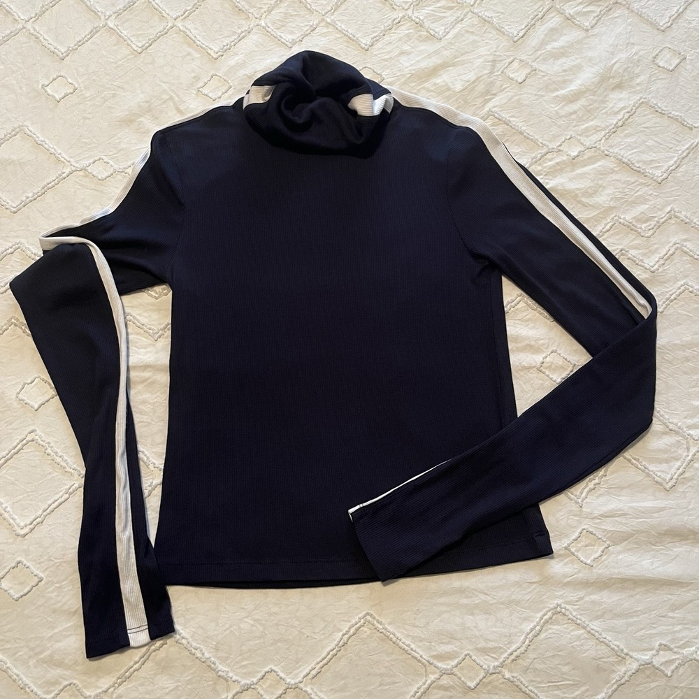 Splits59 Navy and White Turtleneck Sweater